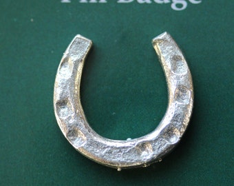 Horseshoe Pin Badge - Pewter, Country Life (20mm long) *[CLHSPPIN]