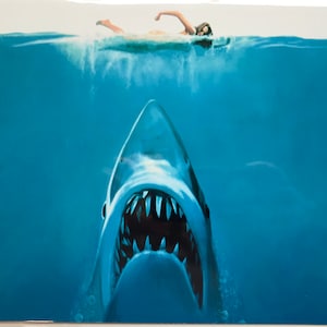 Metal Vintage Style Wall Sign - Jaws Iconic Poster 10x8 inch [JAWS]
