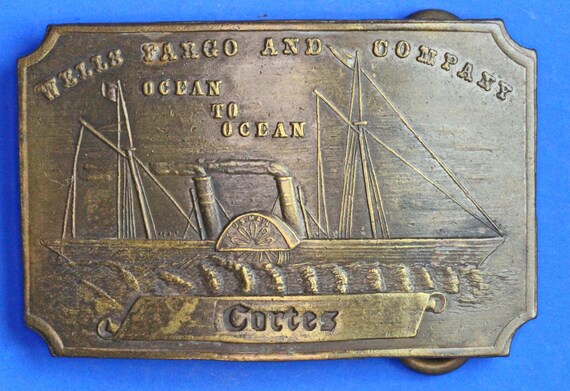 Vintage brass buckle, Wells Fargo Ocean to Ocean … - image 1