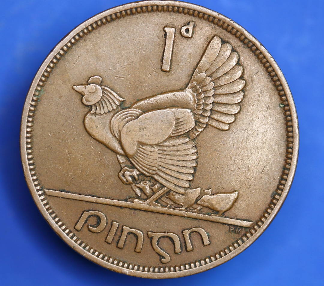 1940 Irish Penny Pennies 1d EIRE Ireland Coin, Hen With Chicks [09/25 ...