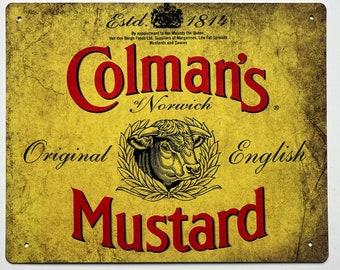 Aluminium Vintage Style Wall Sign - Colman's Original English Mustard 10x8 inch [COLM]
