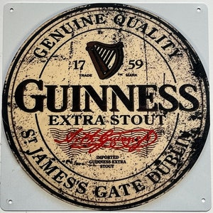 Letrero de pared de aluminio de estilo vintage: letrero publicitario de Guinness, 8 pulgadas [GUIN4]