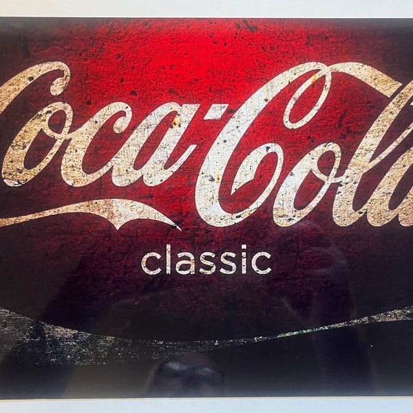 Plaque murale en métal de style vintage - Panneau publicitaire Coke, Coca-Cola, aspect rouillé, 30 x 20 cm [COKE2]