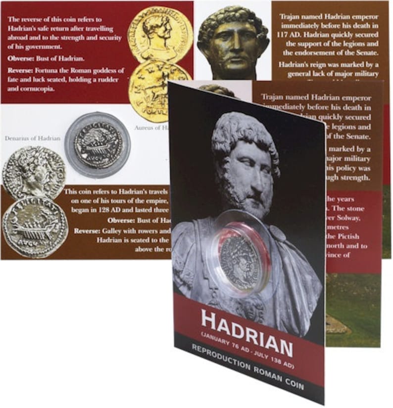 REPRODUCTION Roman Coin, Hadrian Denarius in Information Pack [HDCP] - Etsy