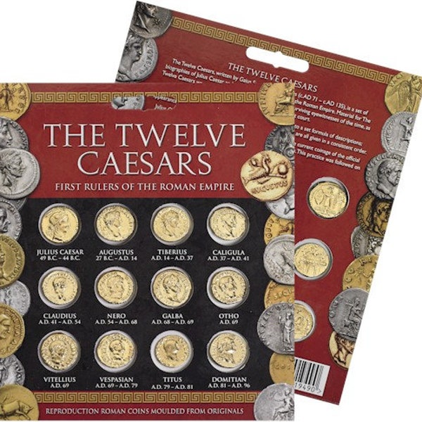REPRODUCTION Roman coin, Twelve Caesars Aureus gold plated Coin Pack [TCGCP]