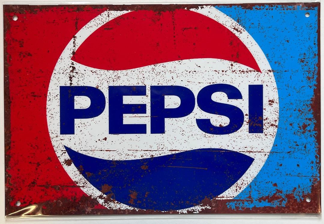 Metal Vintage Style Wall Sign - Pepsi Cola Advertising Sign, Rusty