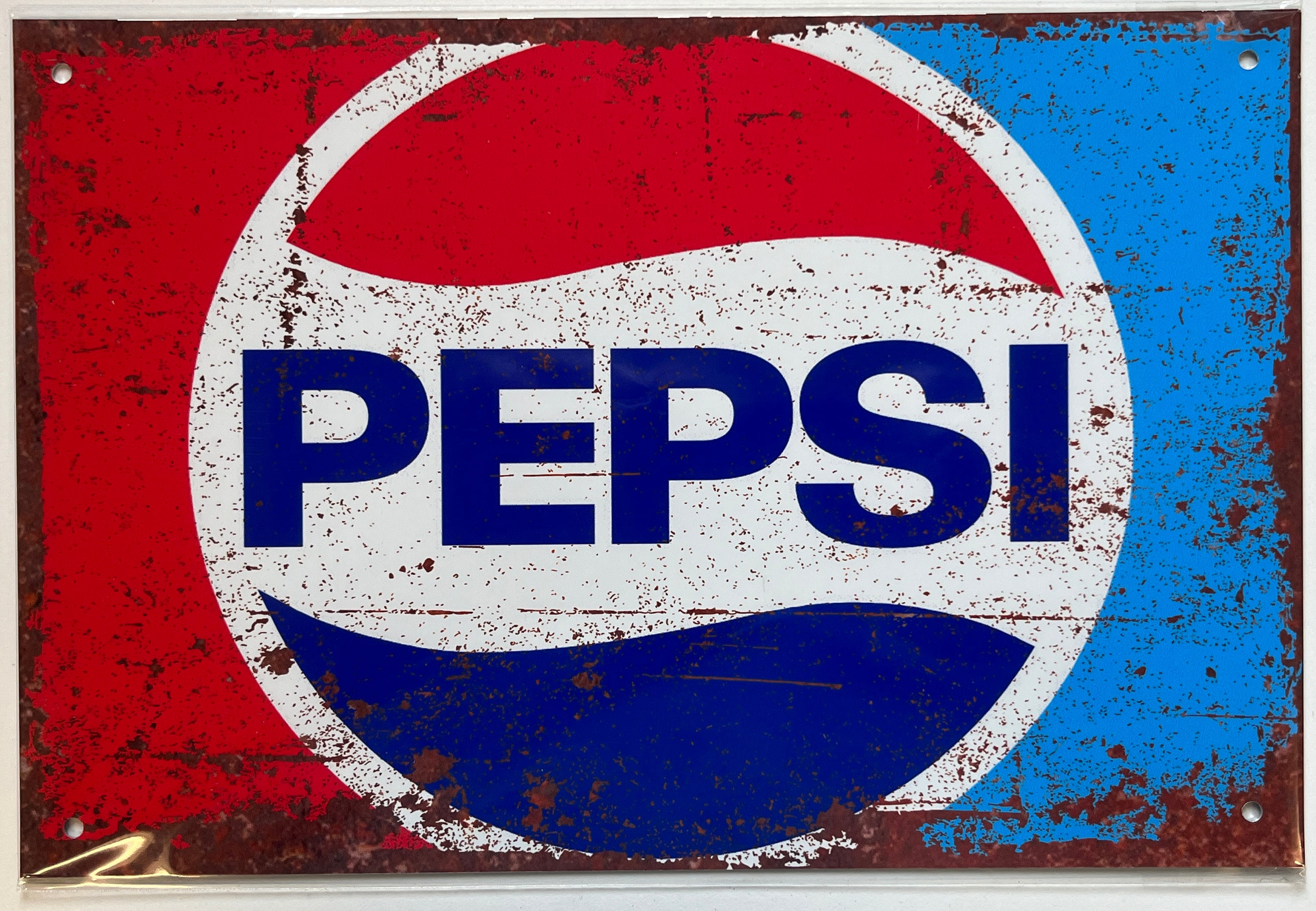 PEPSI ヴィンテージサイン Vintage Drink Pepsi Cola Porcelain Sign 18” X 6” Nice Repro