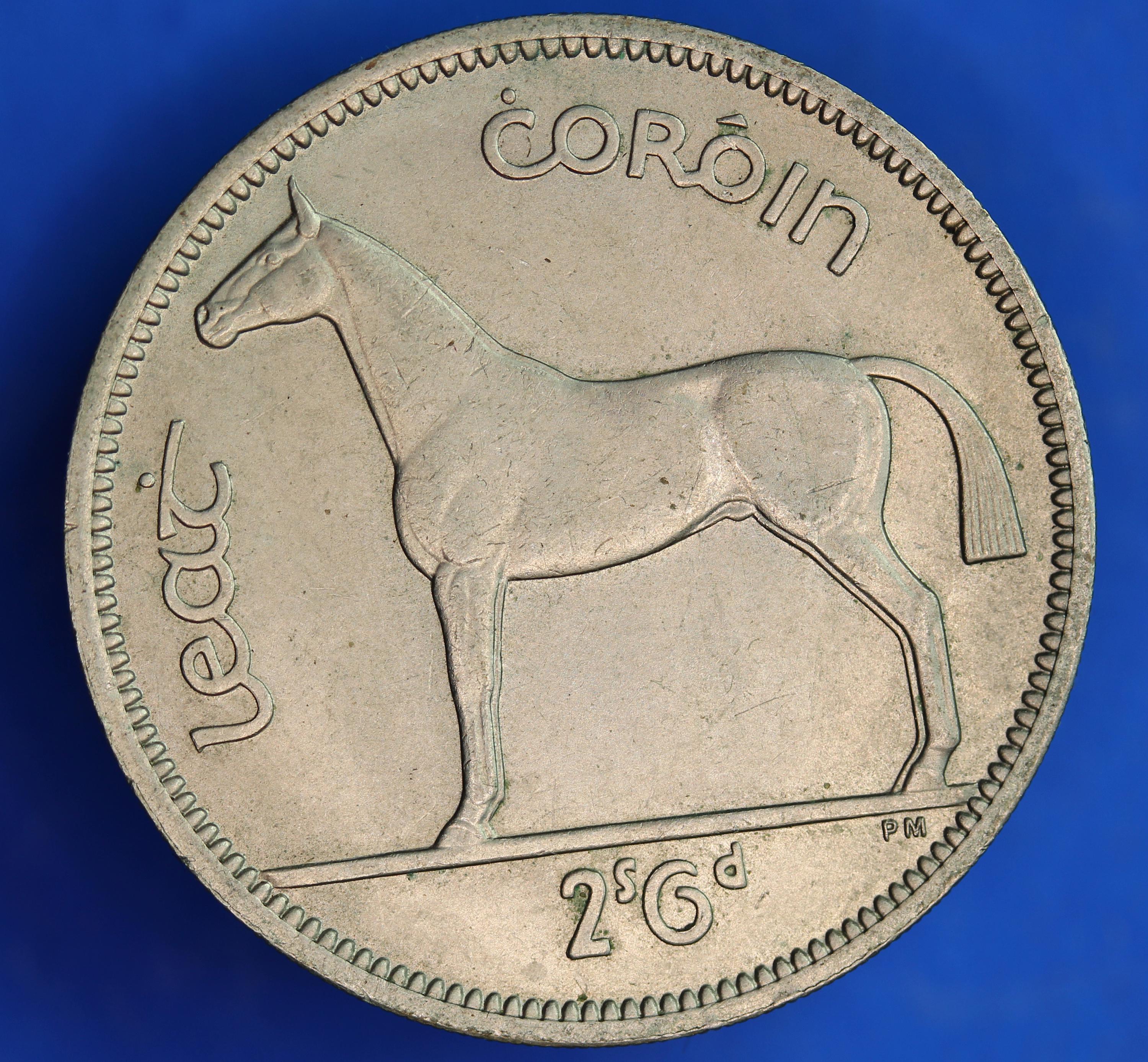 GENUINE 1967 Irish Half Crown 2/6 Ireland EIRE coin, Irish Hunter