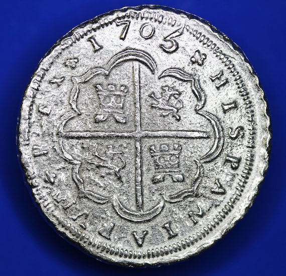 REPRODUCTION PV8RCOIN coin 35mm 1705 Philip V 8 VIII Real Seville Replica