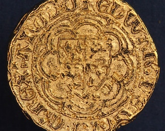 REPRODUCTION Medieval coin, Replica Edward III Gold Quarter Noble (20mm) [EDCOIN]