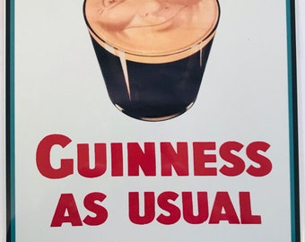 Metal Vintage Style Wall Sign - Guinness As Usual 10x8 inch [GUIN2]