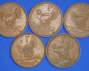 Echte Sammlung Irish Penny 1d EIRE Irland Münzen, verschiedene Daten [25.9.33176]