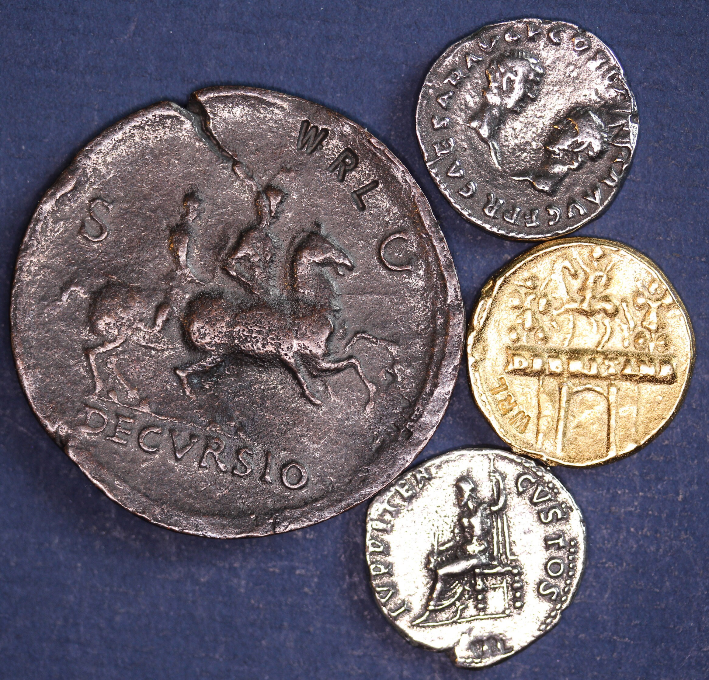 4 REPRODUKTION römische Münzen, Sesterz, Aureus, Denar, Nizza