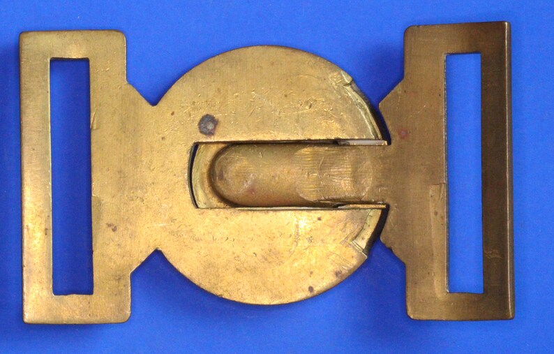 British Army brass belt buckle, DIEU Et Mon DROIT, Queen's Crown, 1.5 inch 08/23 28134 image 2