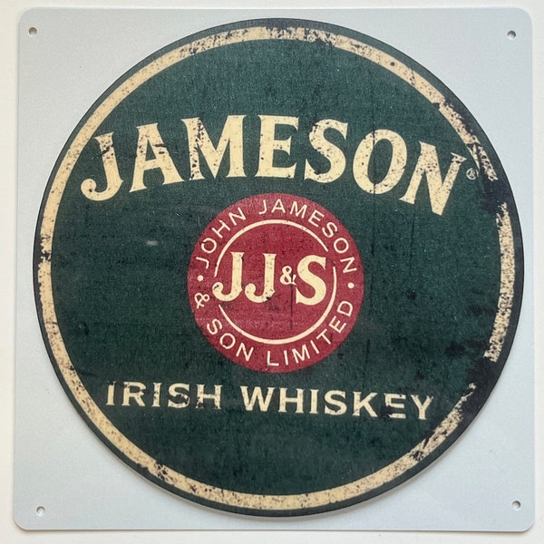 Aluminium Vintage Style Wall Sign - Jameson Whiskey Advertising sign, 8 inch [JAM3]