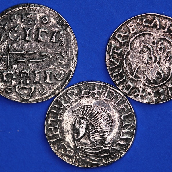 REPRODUCTIE Vikingmunten - Cnut, York & Sihtric Pennies, 17 tot 19 mm [VIKING]
