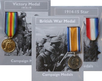 REPRODUCTION 3 Miniature World War I, WW1 War Medals 18-23mm *[3MEDWW1]