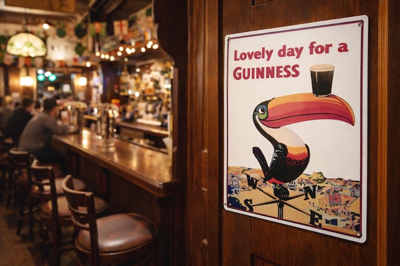 Metal Vintage Style Wall Sign - Lovely Day For A Guinness Toucan, 10 x 8 inch [GUIN8] image 2