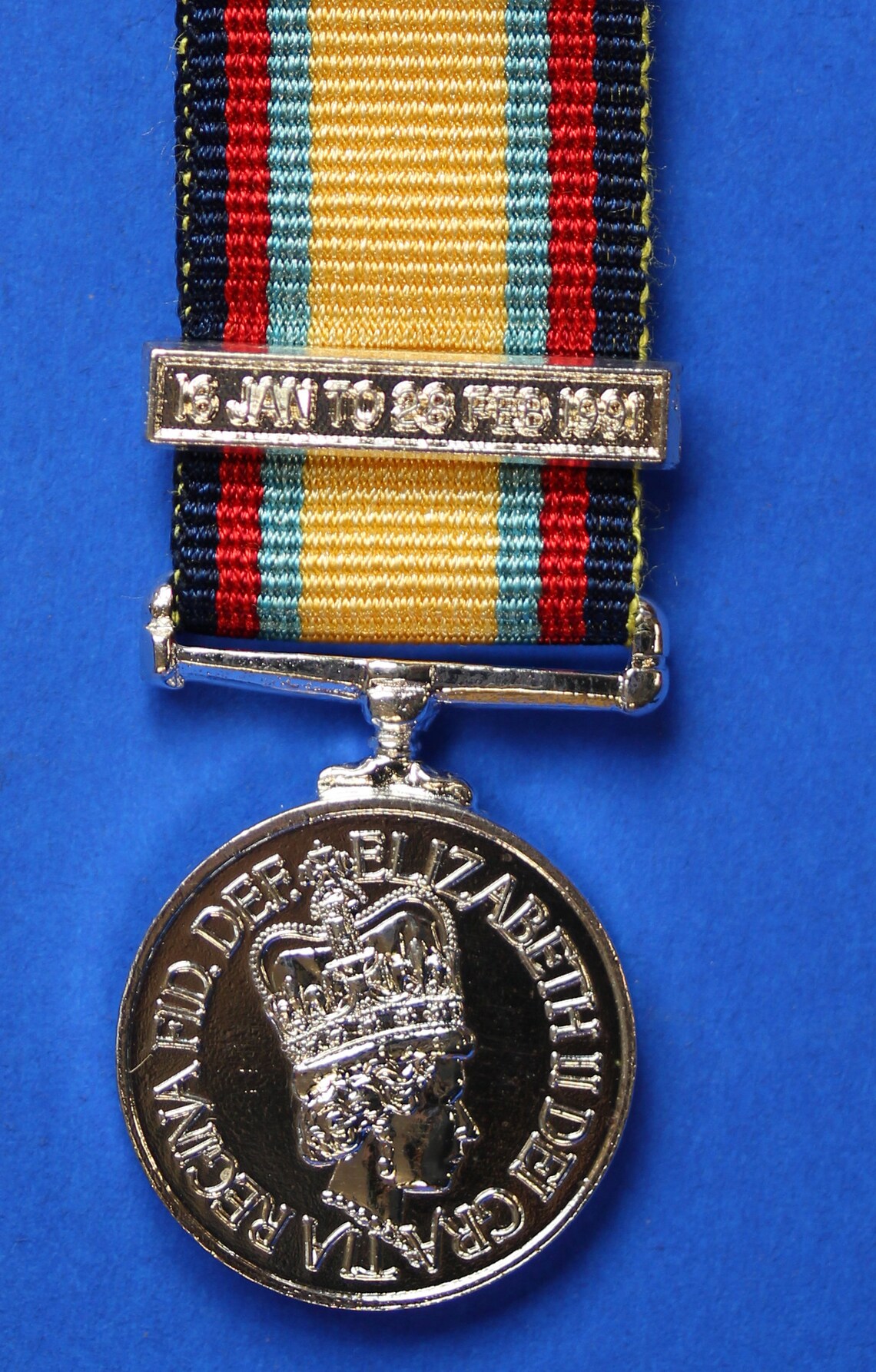 GENUINE British Gulf War Medal Miniature Ribbon and Bar 16 Etsy