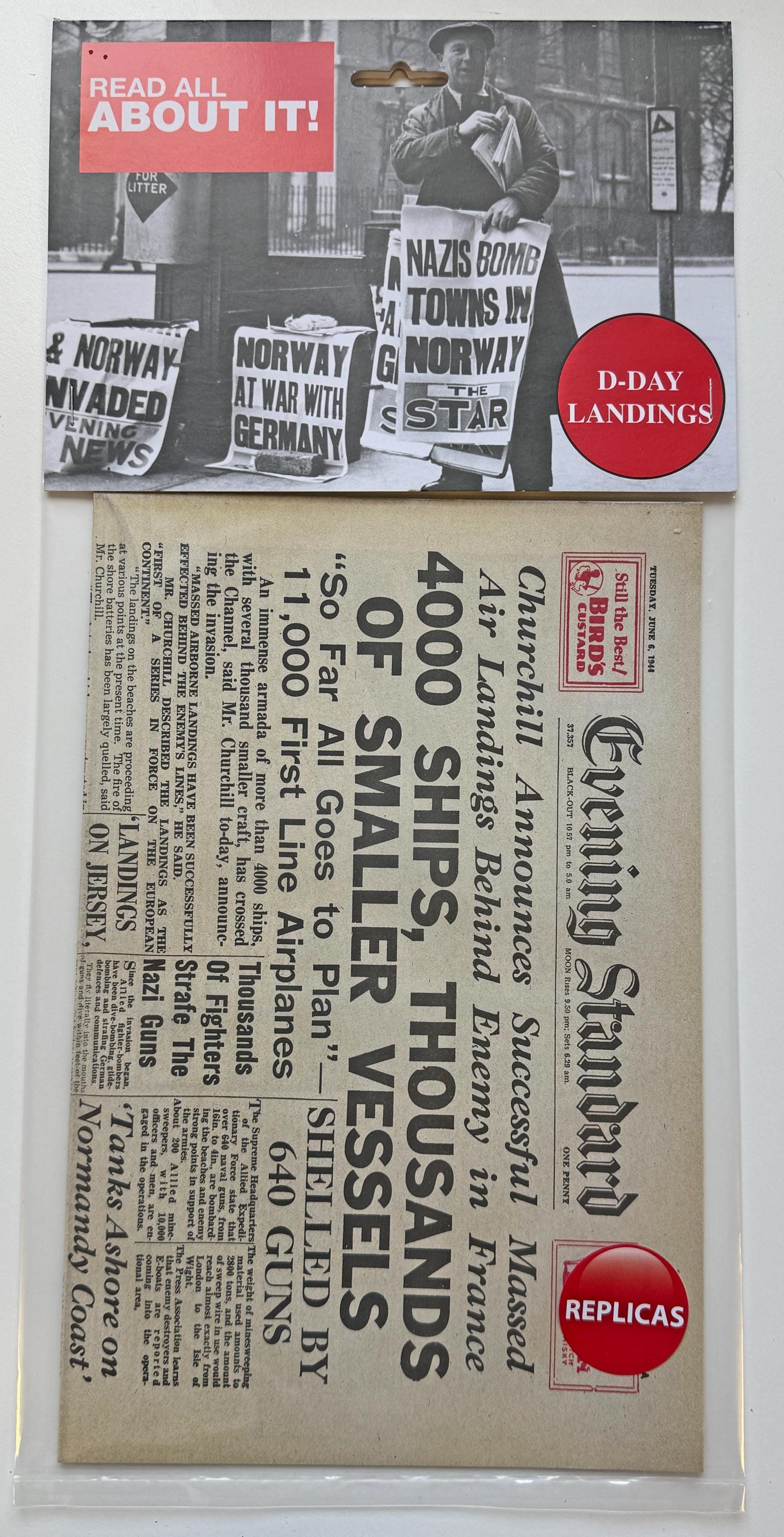 Reproduction: D-day Landings Newspaper (WW2) [DDYNP1] - Etsy
