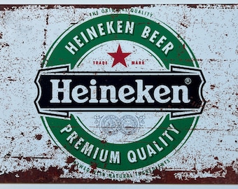 Metal Vintage Style Wall Sign - Heineken Premium Quality Beer