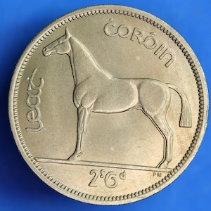 GENUINE 1963 Irish Half Crown 2/6 Ireland EIRE coin, Irish Hunter [04/25 32461]
