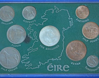 Myntsamling irländsk Irland från 1966, inklusive Padraig Pearse 10 shilling [26/10 35851]