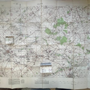 British Army Militaria World War 1 WW1 - WW1 1918 carte de France - Lens map 44A [R02/25 29615]