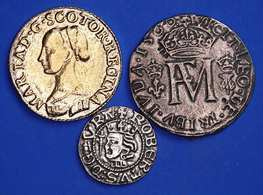 REPRODUCTION Scottish Coins, Mary Queen of Scots, Testoon Five