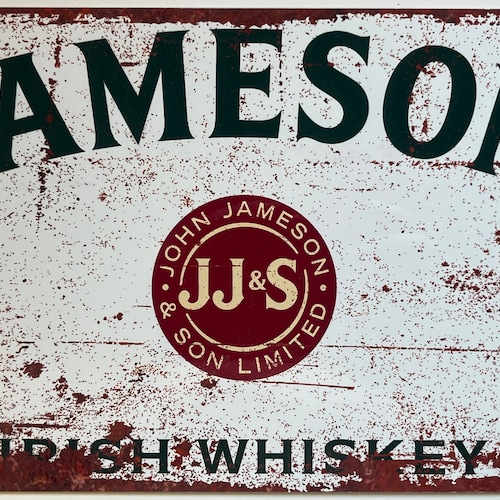 Targa in metallo vintage Jameson Whisky Irish Wall Decor