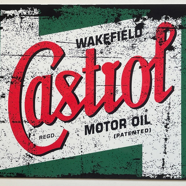Reproduktion Metall Vintage Style Wandschild - Castrol Motoröl 10,5 x 7 inch [CAST]
