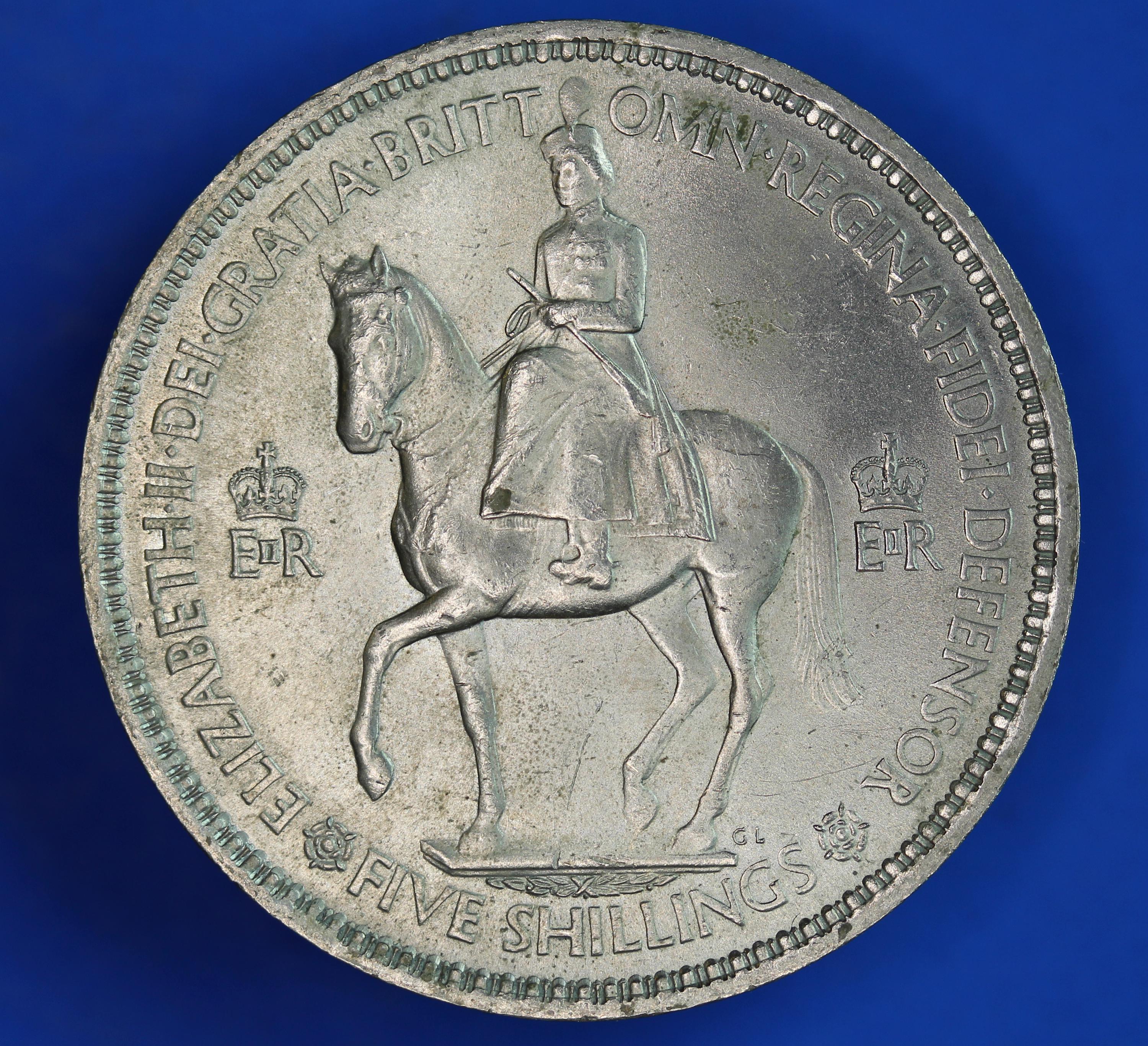 GENUINE British Coin - 1953 Coronation Crown, Elizabeth II Five Shillings  [02/25 31934] - Etsy