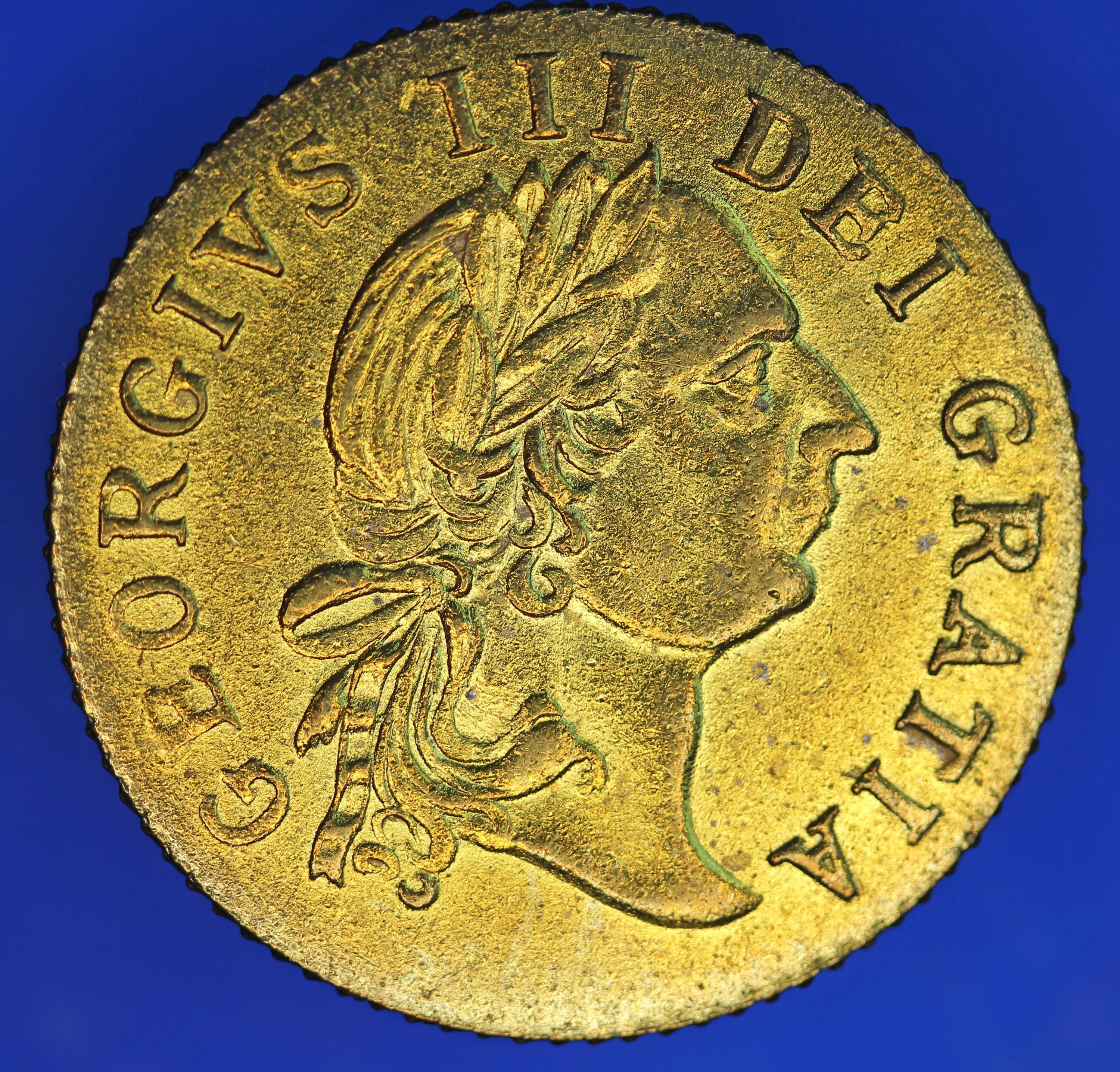 GENUINE British Coin - George III Brass Guinea Gaming Token 