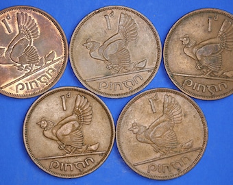 Echte Sammlung Irish Penny 1d EIRE Irland Münzen, verschiedene Daten [R03/26 32267]