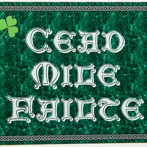 Metal Vintage Style Wall Sign CEAD MILE FAILTE irish welcome 8x6 inch [irwelb]