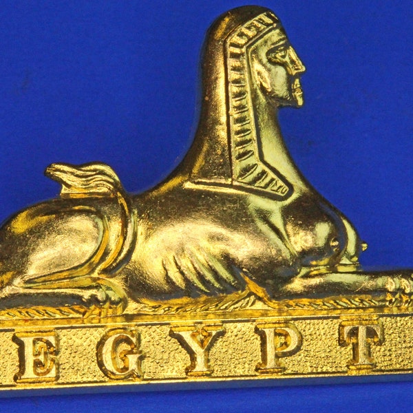 British Army Militaria 24th Foot 2nd Warwickshire brass Sphinx collar badge Zulu War [03/24 24THFOOT]