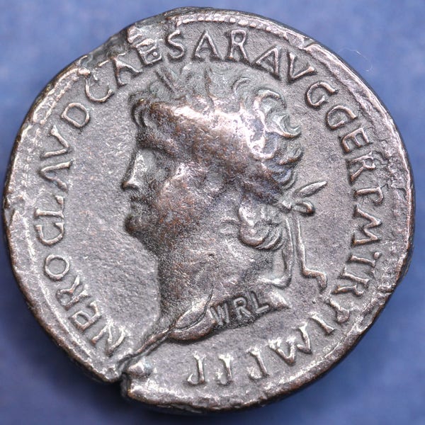 REPRODUCTIE Romeinse munt, Sestertius van Nero (35 mm) [RCSESN]