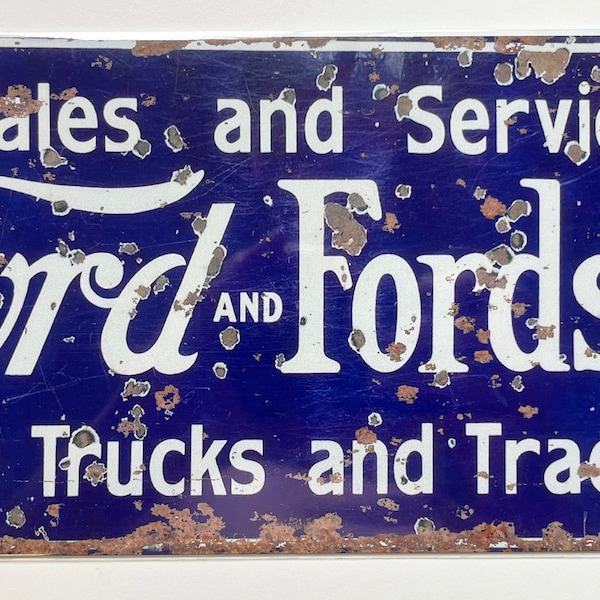 Metalen vintage stijl wandbord - Ford Fordson Service 12x6 inch [FORD1]