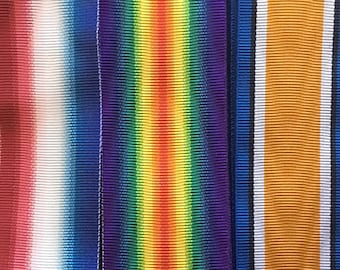 British Army Militaria World War 1 -  Full Size British Military Medal Ribbons World War 1, 6&quot; lengths *[MEDRIB]