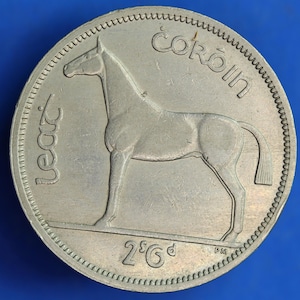 GENUINE 1962 Irish Half Crown 2/6 Ireland EIRE coin, Irish Hunter [04/25 32460]