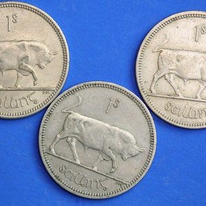 GENUINE Irish shillings Ireland EIRE coins, Various Dates, Bull Coins [R04/25 29917]