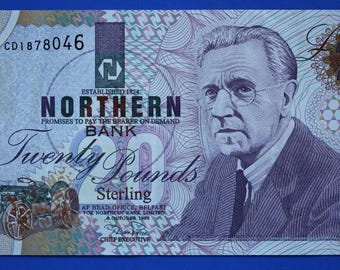 1999 Nothern Bank, Northern Ireland, Twenty pound, 20 pound, banknote   [R10/25 31057]
