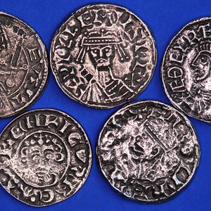 5 REPRODUCCIÓN Peniques martillados sajones, normandos y medievales, monedas de penique [principios del siglo XIX]