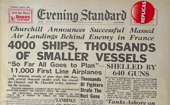 Reproduction: D-day Landings Newspaper (WW2) [DDYNP1] - Etsy