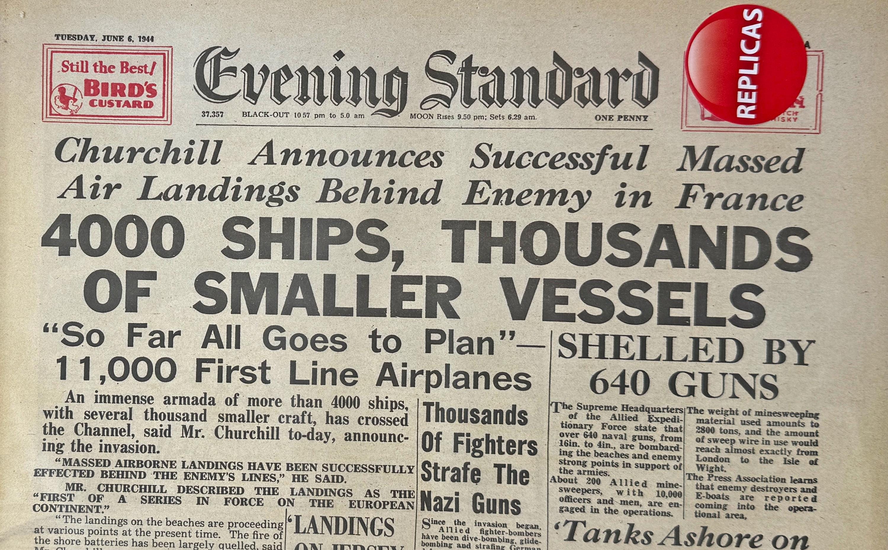Reproduction: D-day Landings Newspaper (WW2) [DDYNP1] - Etsy