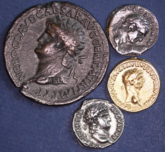Denarius Aureus 5 REPRODUCTION Roman coins 5MRC Dupondius Nice group