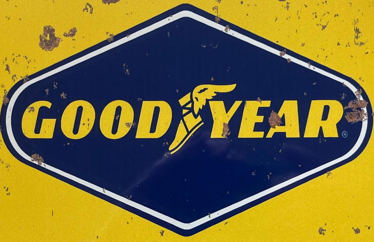 Metal Vintage Style Wall Sign - Goodyear Tyre Sales 10x8 inch