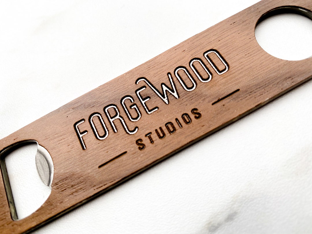 Custom Bottle Opener Logo Engraved Wood Handheld / Custom Gift Etsy