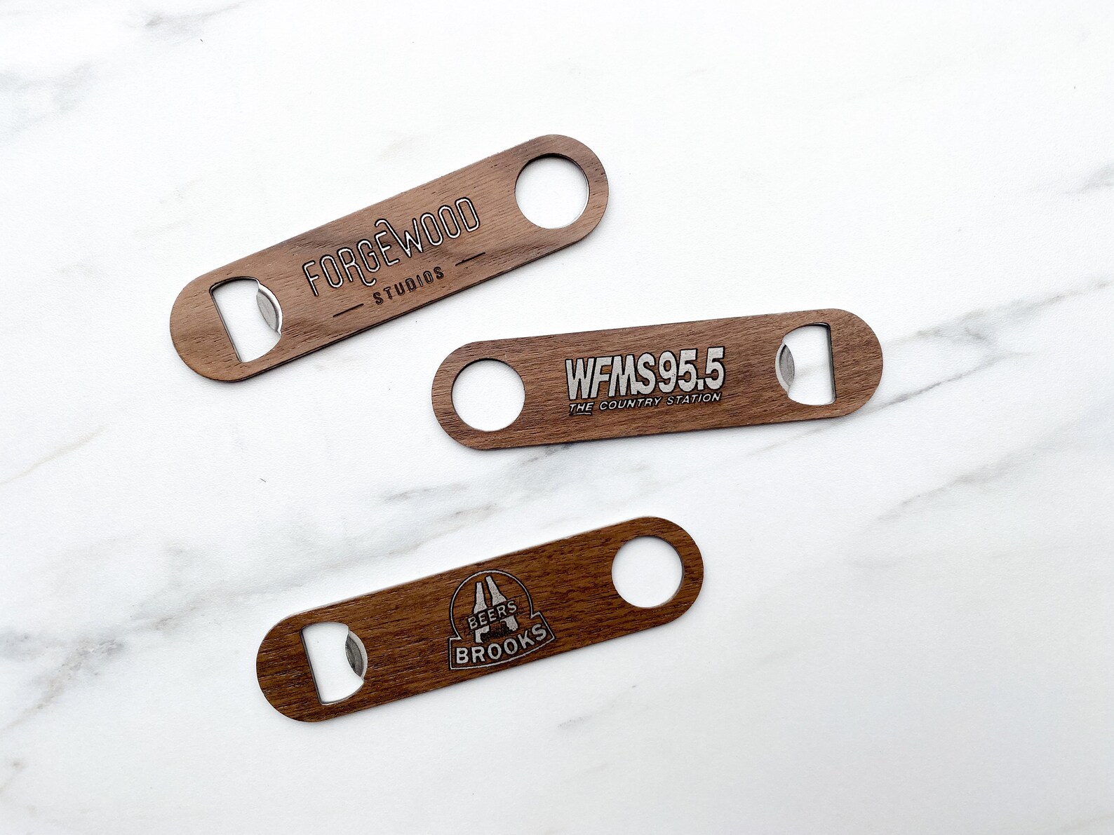 Custom Bottle Opener Logo Engraved Wood Handheld / Custom Gift Etsy