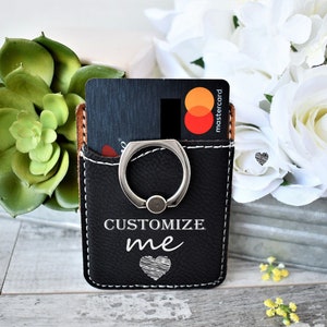 Custom Leather Phone Wallet | Credit Card Holder | Personalized Gifts | Personalized | Valentines Day | Fathers Day